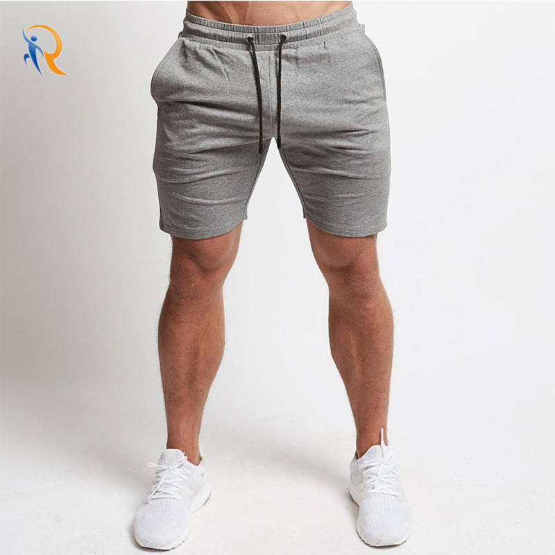 Mens Solid Color Sports Shorts Slim Fit Stretch Running Fitness Pants Breathable Gym Training Pants Moisture Wicking Sports Short