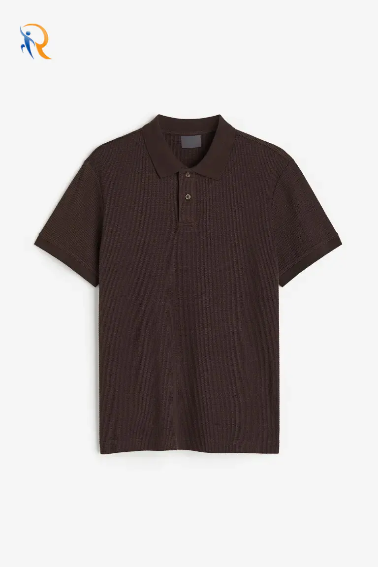 Men's Regular Fit Waffled Polo Shirt