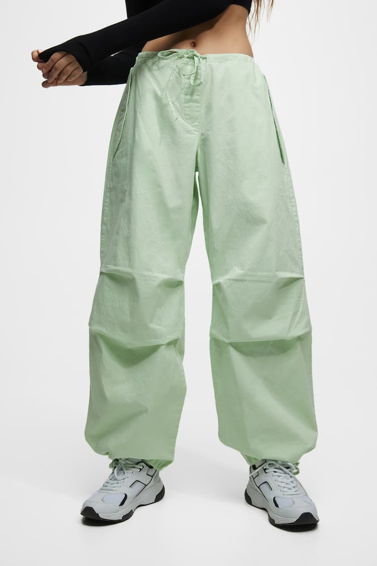 product-Womens Loose Style Wide Leg Parachute Trousers-Ruiteng-img