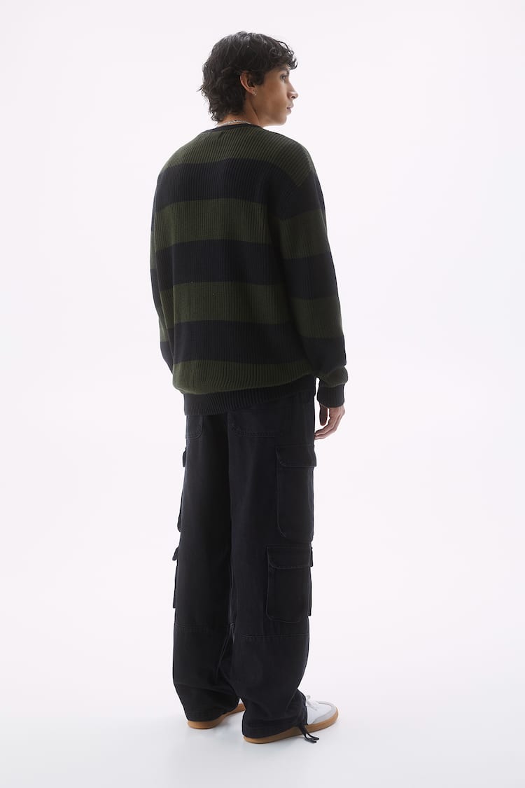 product-Mens Wide Stripe Knit Pullover Sweater-Ruiteng-img