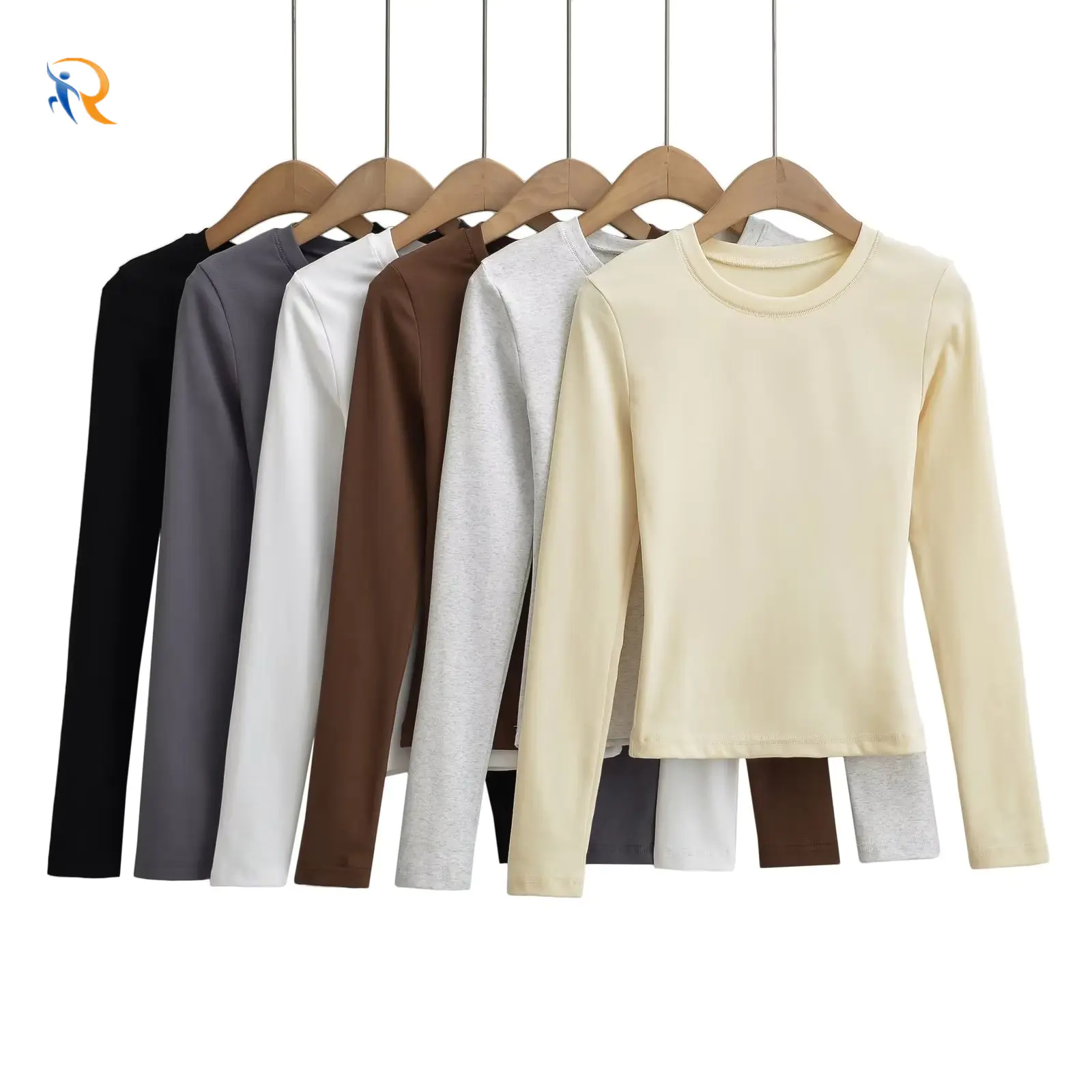 Pure Colour Long Sleeve Lounge Top Womens Tights Base Shirt