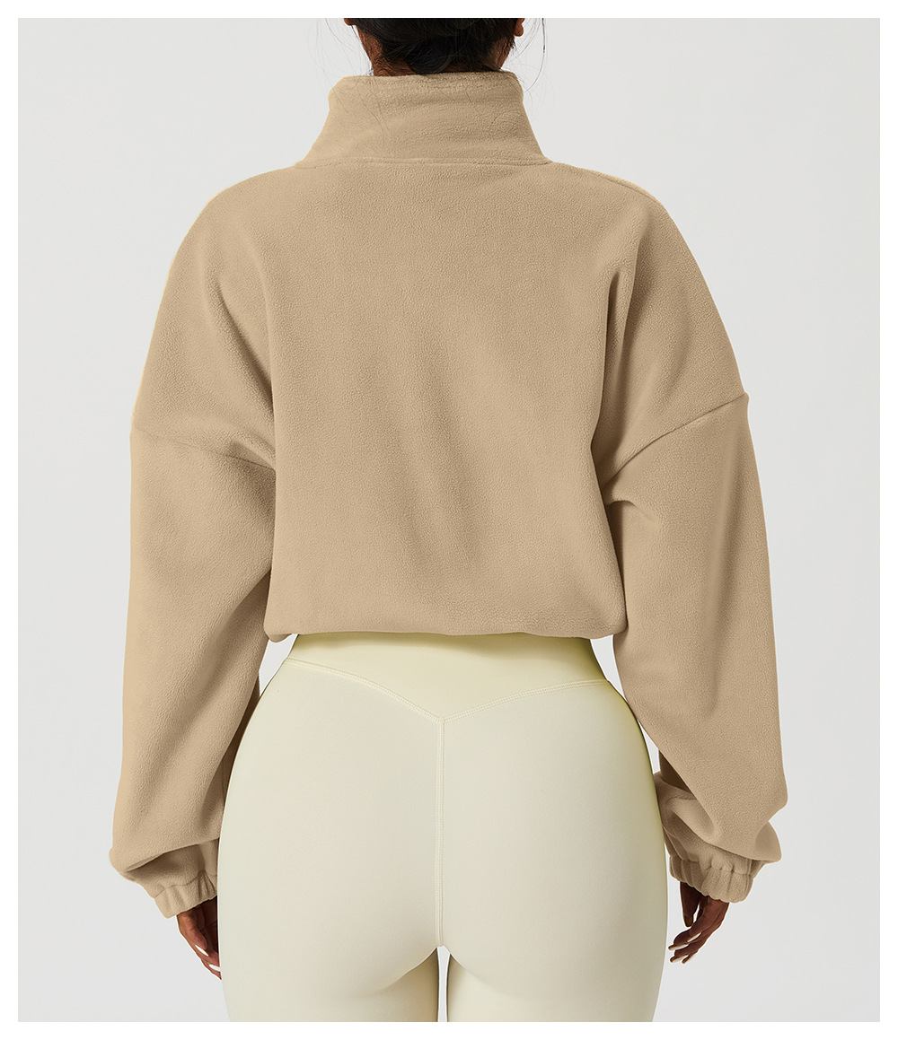 product-Womens Performance Polar Fleece Stand Collar Bungee Hem Zip Up Sweater Warmthy Jacket-Ruiten
