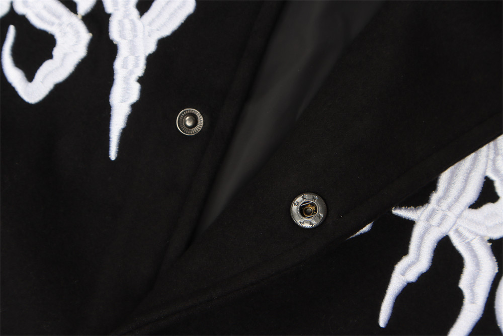 product-Mens Street Wear Loose Baseball Jacket Custom Embroidered Patch PU Sleeve Jacket-Ruiteng-img