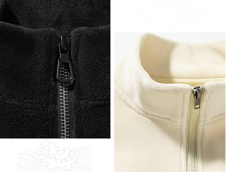 product-Mens Polar Fleece Half Zip Stand Collar Sweatshirt-Ruiteng-img
