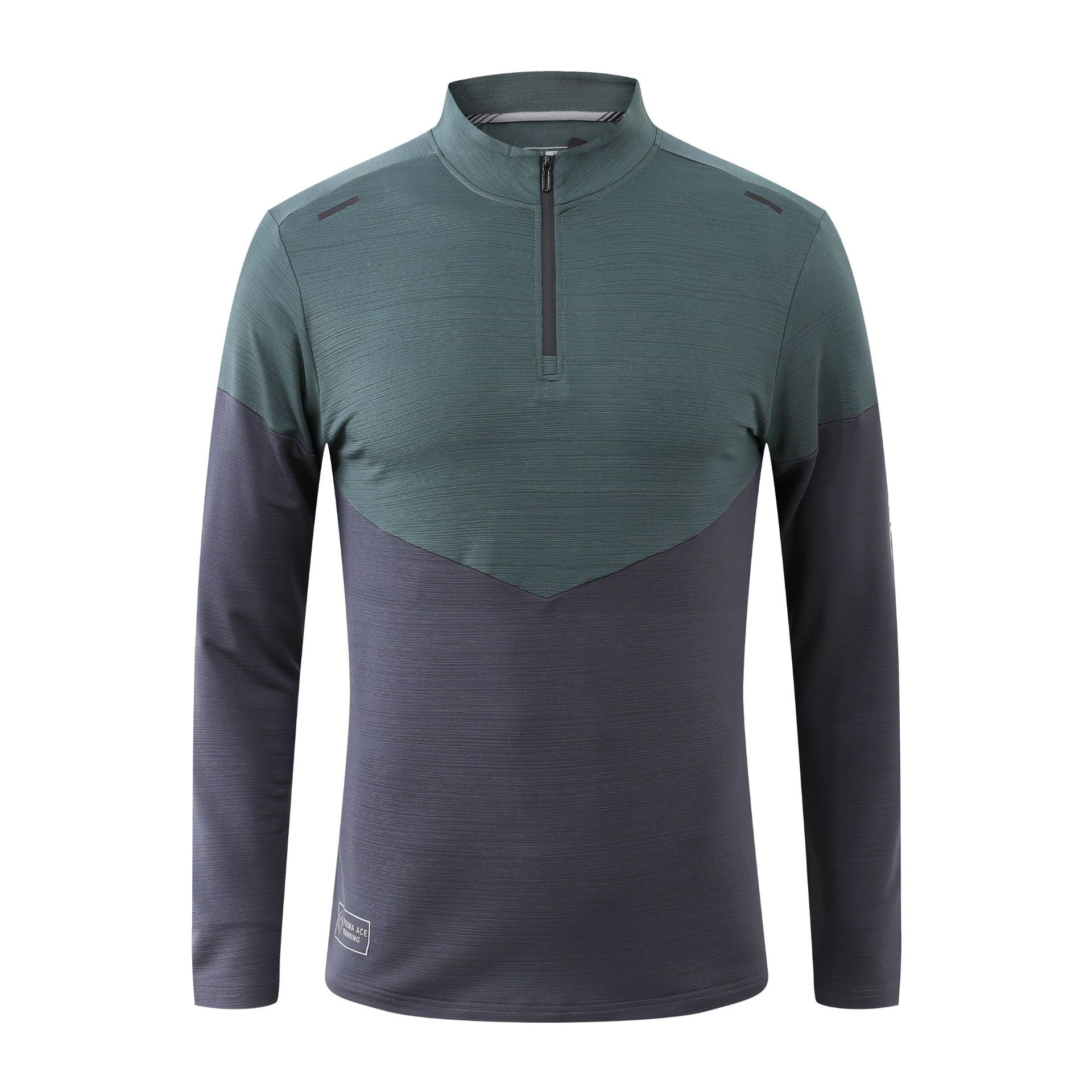 product-Mens Running Shirt 14 Zip-up Long Sleeve Shirt Stand Collar Quick Dry Sport Shirt-Ruiteng-im