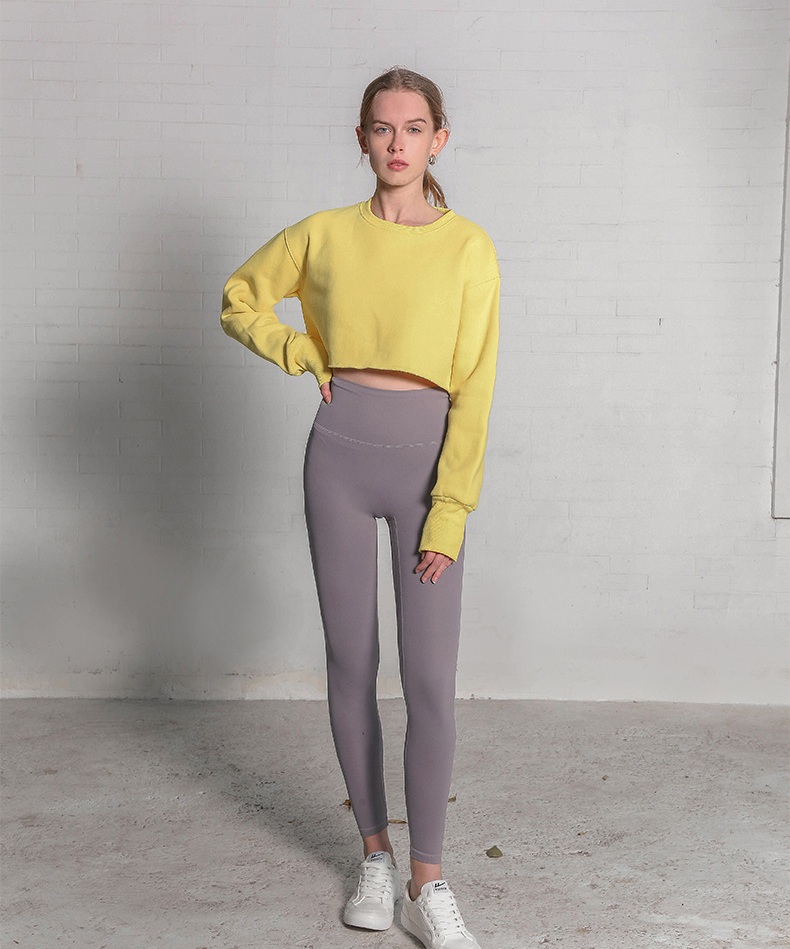 product-Ruiteng-Womens Cropped Sweatshirt Crew Neck Rough Hem Drop Sholder Jumper-img