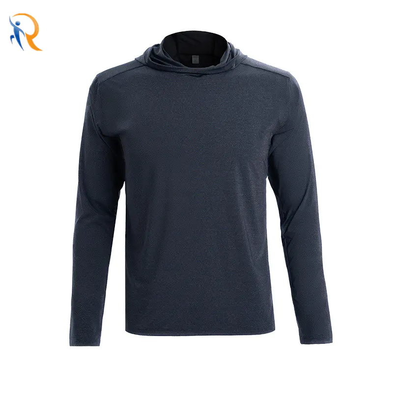 Mens Sport Style Training Top Long Sleeved Compression Top Quick Dry Moisture Wicking Hoodie