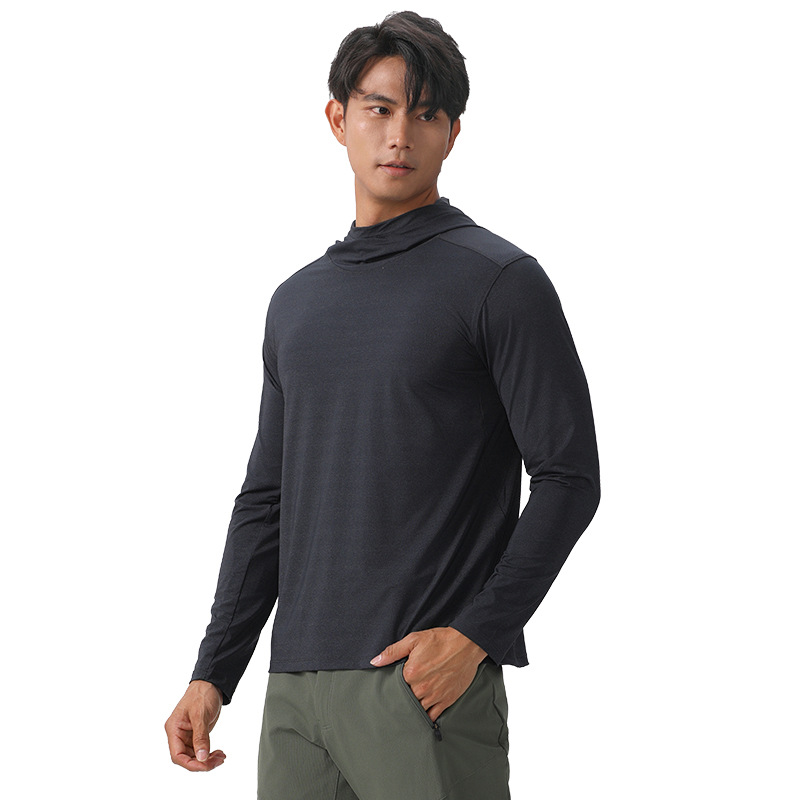 product-Mens Sport Style Training Top Long Sleeved Compression Top Quick Dry Moisture Wicking Hoodie