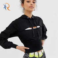 women training cut out front hoody sweat top RTC 18
