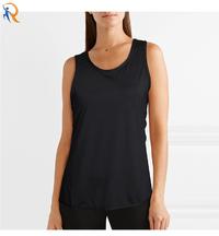 Back split back running yoga fitness loose blouse vest female black gray