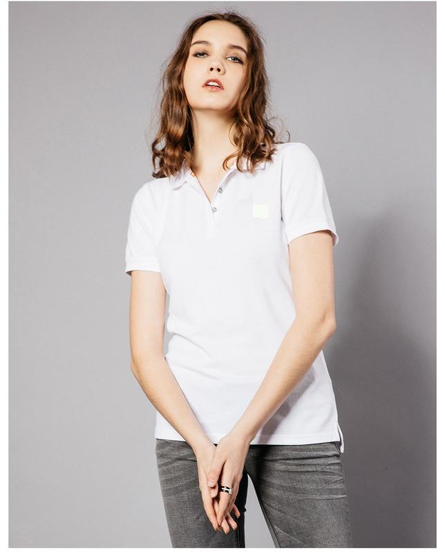 Summer lady plain lapel embroidered short sleeve