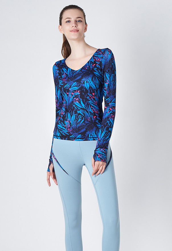 product-Ruiteng-Fashionable gauze beauty back yoga dress long-sleeved T-shirt with yoga top-img