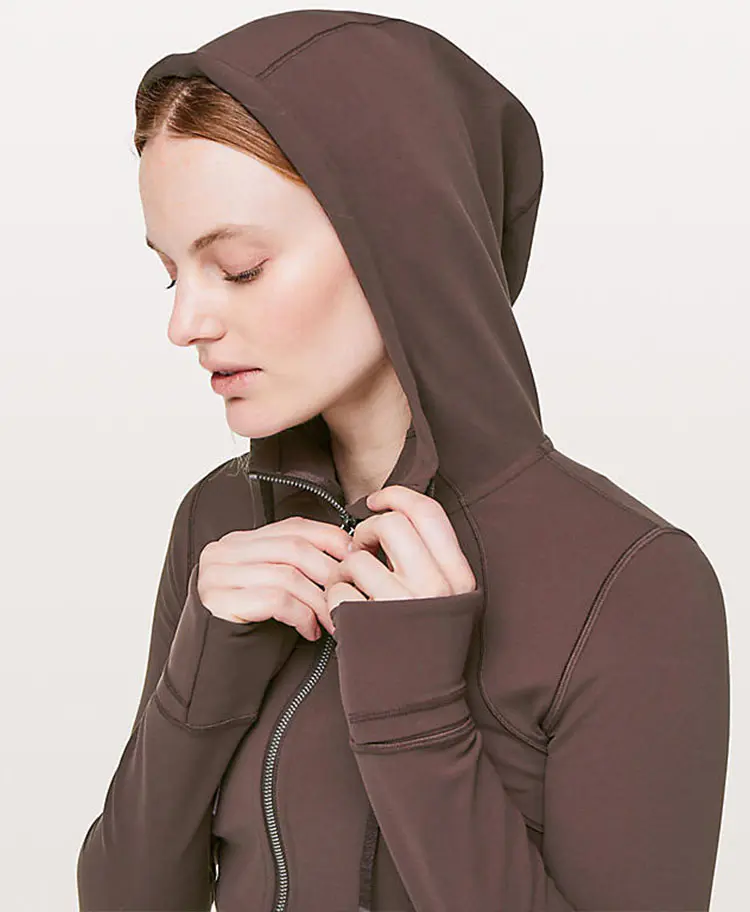 Autumn/winter women's blazer with hat yoga gym long sleeve jacket