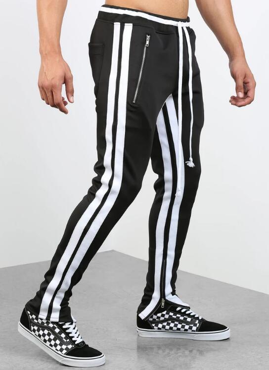 Double Striped Track Pants V2 in Black and Red RTM-268