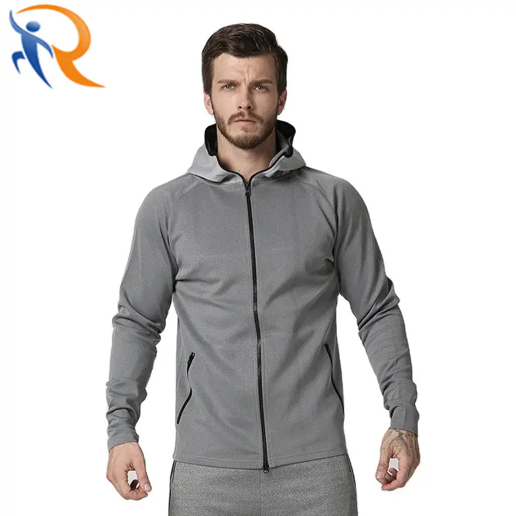 Men Sportswear Gym Coat with Zipper Fitness Hoodies