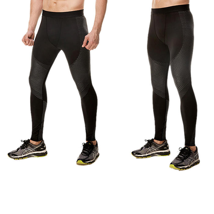 Workout Men Compression Leggings Fitness Black Sports Tight Pants-RTA187