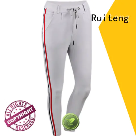 Ruiteng Brand quick fitness bottoms mens grey skinny joggers stripe